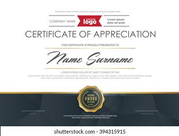 certificate template with clean and modern pattern,Vector illustration 