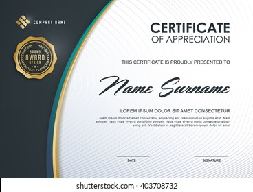 certificate template with clean and modern pattern,Vector illustration 