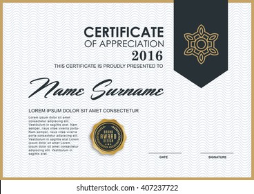 certificate template with clean and modern pattern,Vector illustration 