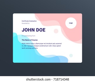 Certificate template, clean and modern, Vector illustration