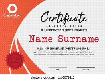 certificate template with colorful style and modern pattern vector illustration
