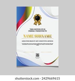 Certificate template colorful vibrant gradient color business