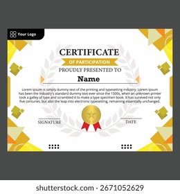 modelo de certificado para concorrência com estrutura abstrata moderna