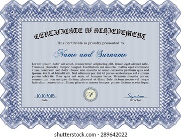 Certificate template. With complex background. Vector certificate template.Lovely design. 
