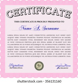 Certificate template. Complex design. Complex background. Vector illustration.