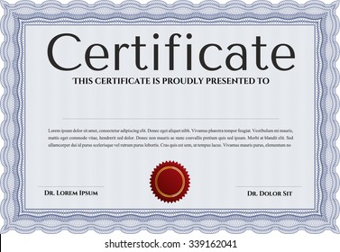 Certificate template. Complex design. Border, frame.With quality background. 