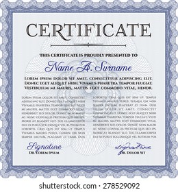 Certificate template. Customizable, Easy to edit and change colors.With background. Artistry design. 