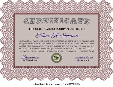 Certificate template. Customizable, Easy to edit and change colors.With background. Artistry design. 