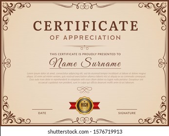 Certificate template. Decorative borders and corners for modern certificate vector layout