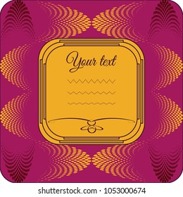 Certificate template with decorative luxury border and text. Vector illustration for design of an invitation, postcard, poster, flyer.
