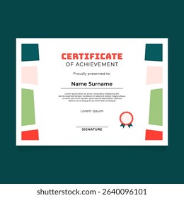 Certificate Template Design with Abstract Block Composition