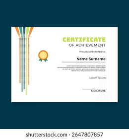 Certificate Template Design with Abstract Line Brick Perspective Composition