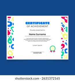 Certificado de diseño de Plantilla con borde líquido salpicadura Abstractas en el lado