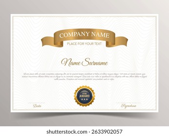 Certificate Template Design Achievement with an Elegant and luxurious certificate awards template