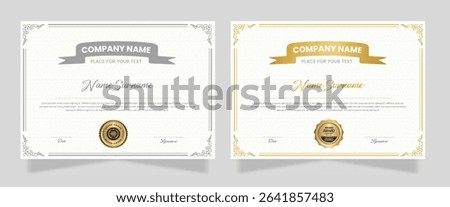 Certificate Template Design Achievement with Elegant and luxurious certificate award template