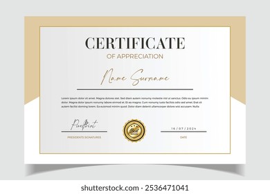 Certificate template Design . Collection of modern and luxury diplomas, Business, Award, Training achievement certificate with badge vector illustration.