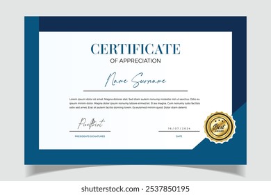 Design do modelo de certificado. Coleção de diplomas modernos e de luxo, Negócios, Prêmio, Certificado de formação design vetor isolado.
