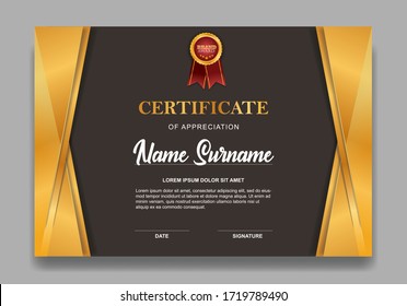 Certificate template design. Diploma of modern design or gift certificate. Vector illustration.