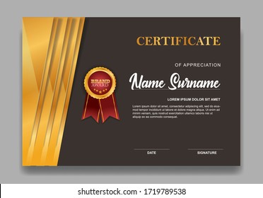Certificate template design. Diploma of modern design or gift certificate. Vector illustration.