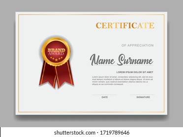 Certificate template design. Diploma of modern design or gift certificate. Vector illustration.