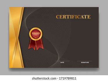 Vorlagendesign für Zertifikate. Diplom für modernes Design oder Geschenkgutschein. Vektorgrafik.