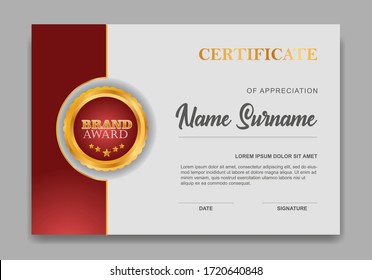 Certificate template design. Diploma of modern design or gift certificate. Vector illustration.