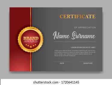 Certificate template design. Diploma of modern design or gift certificate. Vector illustration.