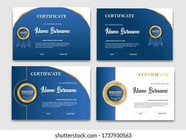 Certificate template design. Diploma of modern design or gift certificate. Vector illustration.