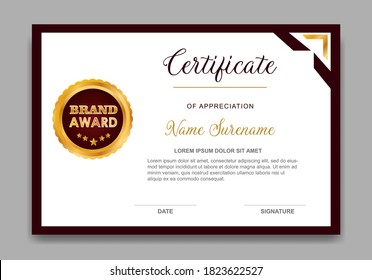 Certificate template design. Diploma of modern design or gift certificate. 