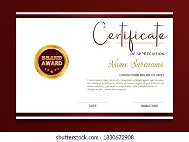 Diseño de plantilla de certificado. Diploma de diseño moderno o certificado de regalo.