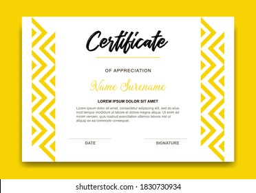 Certificate template design. Diploma of modern design or gift certificate. 