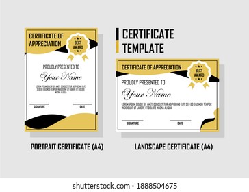 Certificate template design illustration. Easy to edit with vector file. Can use for your creative content. Especially for achievement and award.