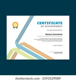 Certificate Template Design with Line Stroke Crossing Each Other