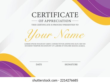 Diseño de plantilla de certificado. Diseño moderno de plantillas de certificados