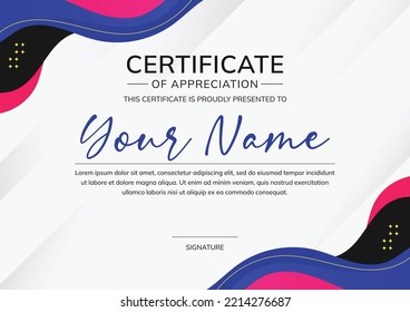 Certificate Template Design. Modern certificate template design