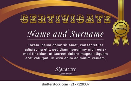 Certificate Template design, with modern and minimalist style luxury colors