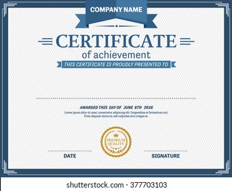 certificate template design of vector illustration