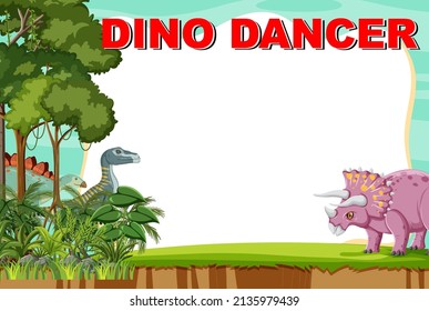 Certificate template with dinosaur  illustration