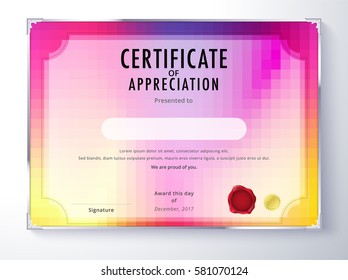 Certificate template. Diploma template. Abstract background. vector illustration.