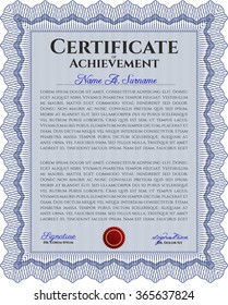Certificate template. Diploma of completion.Cordial design. Complex background. 