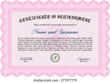 Certificate template. Diploma of completion.Elegant design. Printer friendly. 
