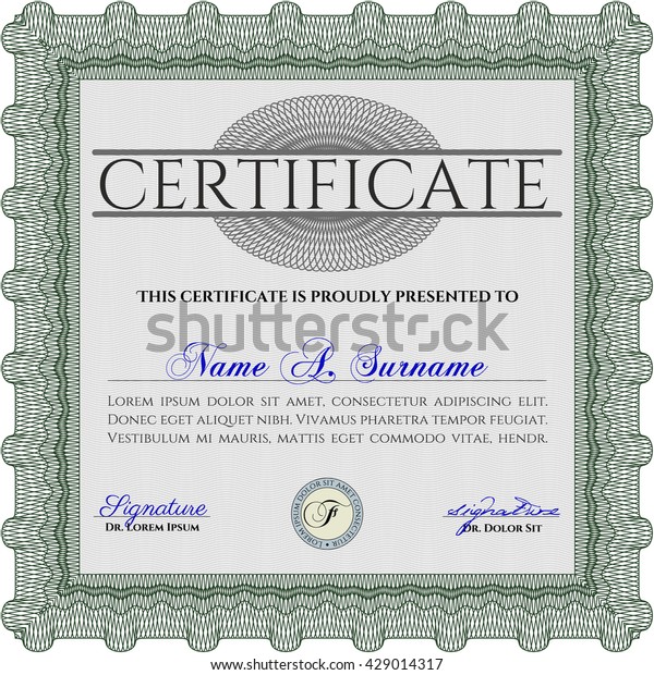 Certificate Template Diploma Template Complex Background Stock Vector ...