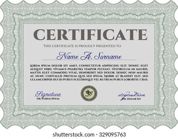 Certificate template or diploma template. Complex design. Detailed.With complex background. 