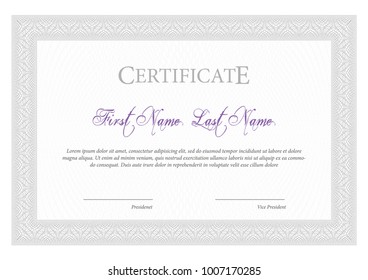 Certificate Template Diploma Currency Border Award Stock Vector ...