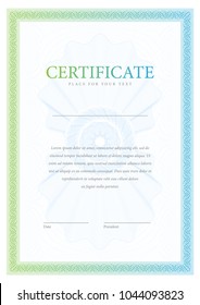 Certificate. Template diploma currency border. Award background Gift voucher. Vector illustration.