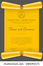 Certificate. Template diploma currency border. Award background Gift voucher. Vector illustration.