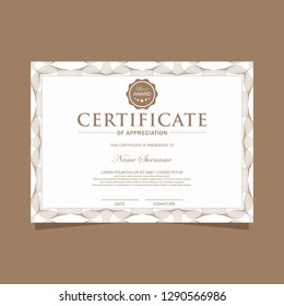 Certificate. Template diploma currency border. Award background Gift voucher. Vector illustration.