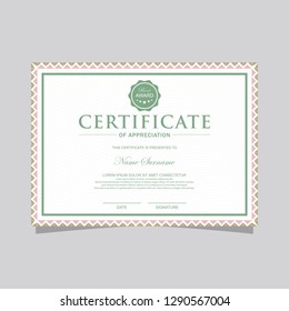 Certificate. Template diploma currency border. Award background Gift voucher. Vector illustration.