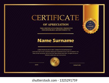 
Certificate. Template diploma currency border. Award background Gift voucher. Vector illustration. - Vector 