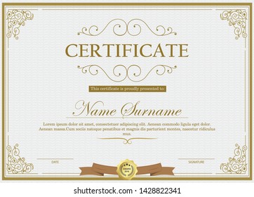 Certificate Template Diploma Currency Border Award Stock Vector ...